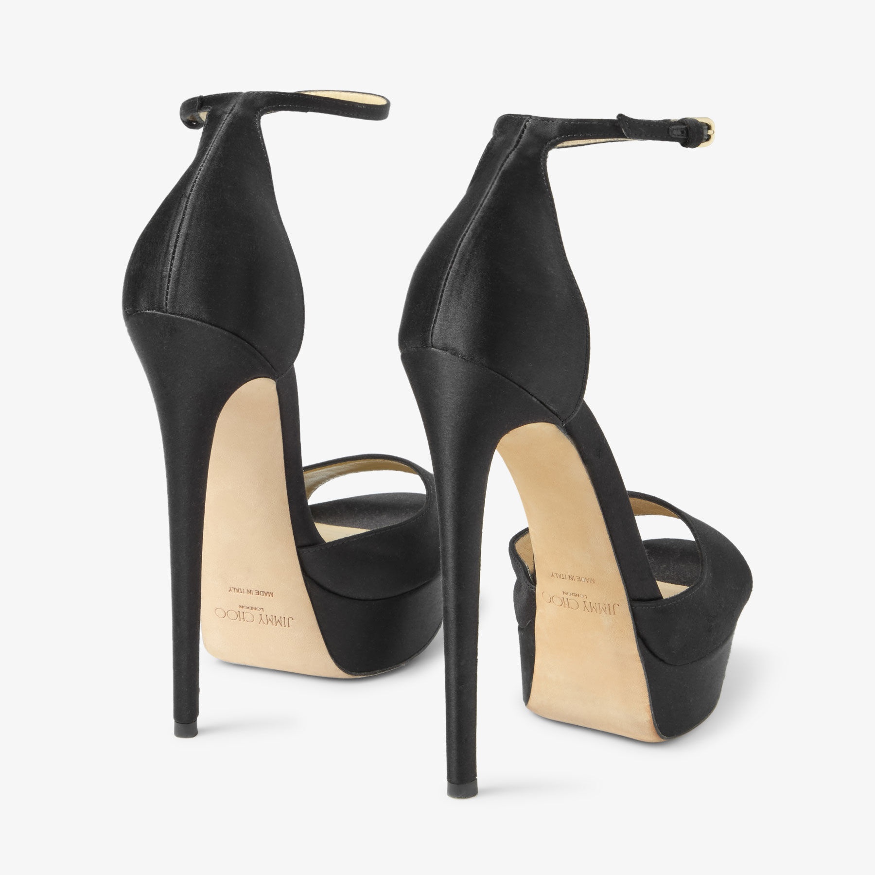 Max 150
Black Satin Sandal - 5