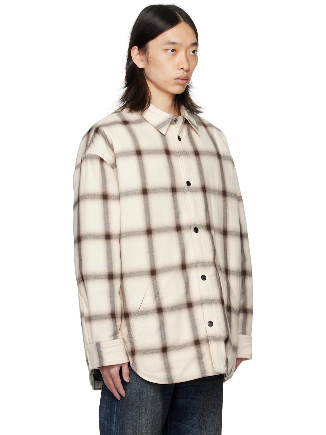 Off-White Flannel Button-Up Overshirt - 2
