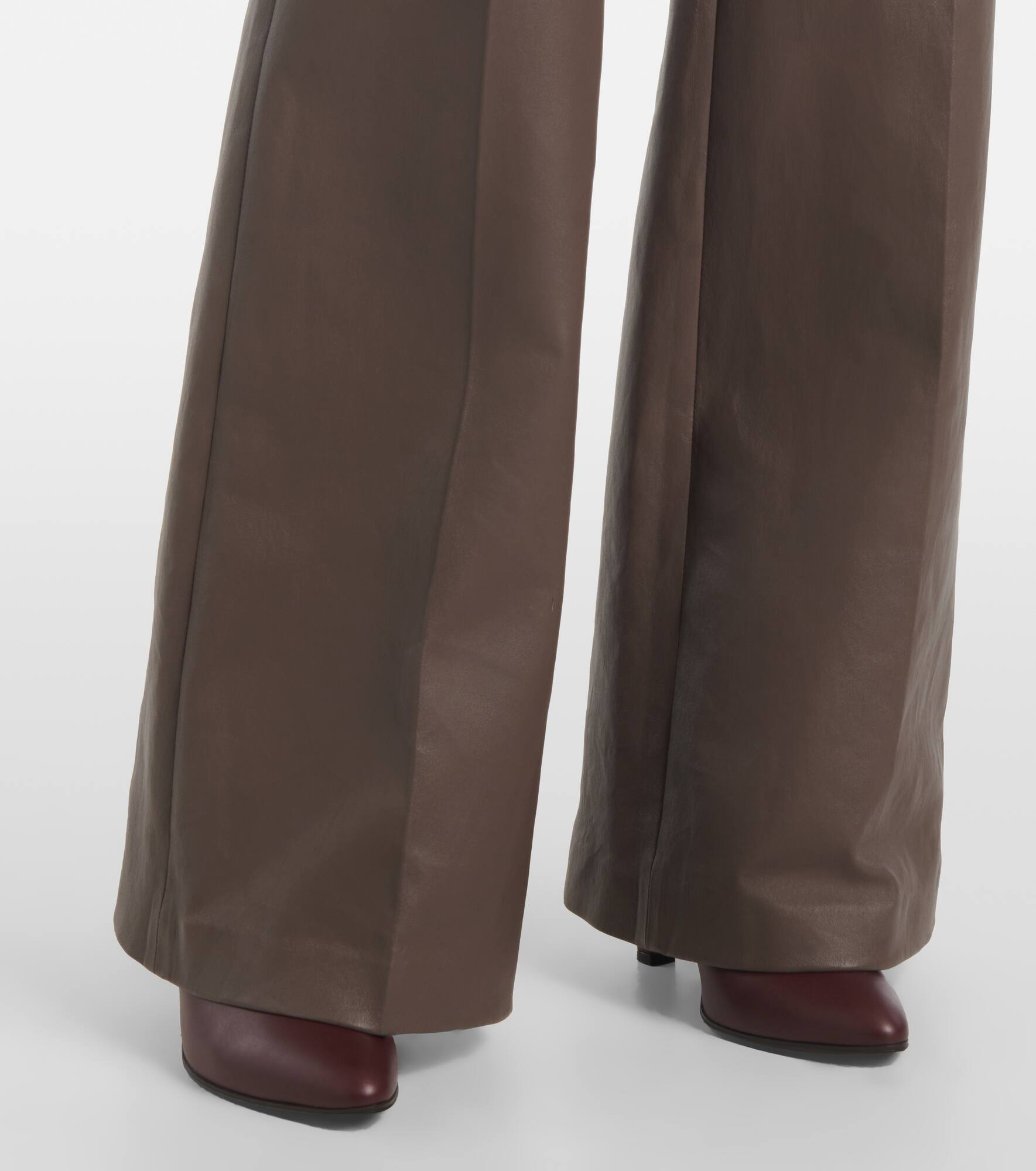 Tafira mid-rise leather flared pants - 5