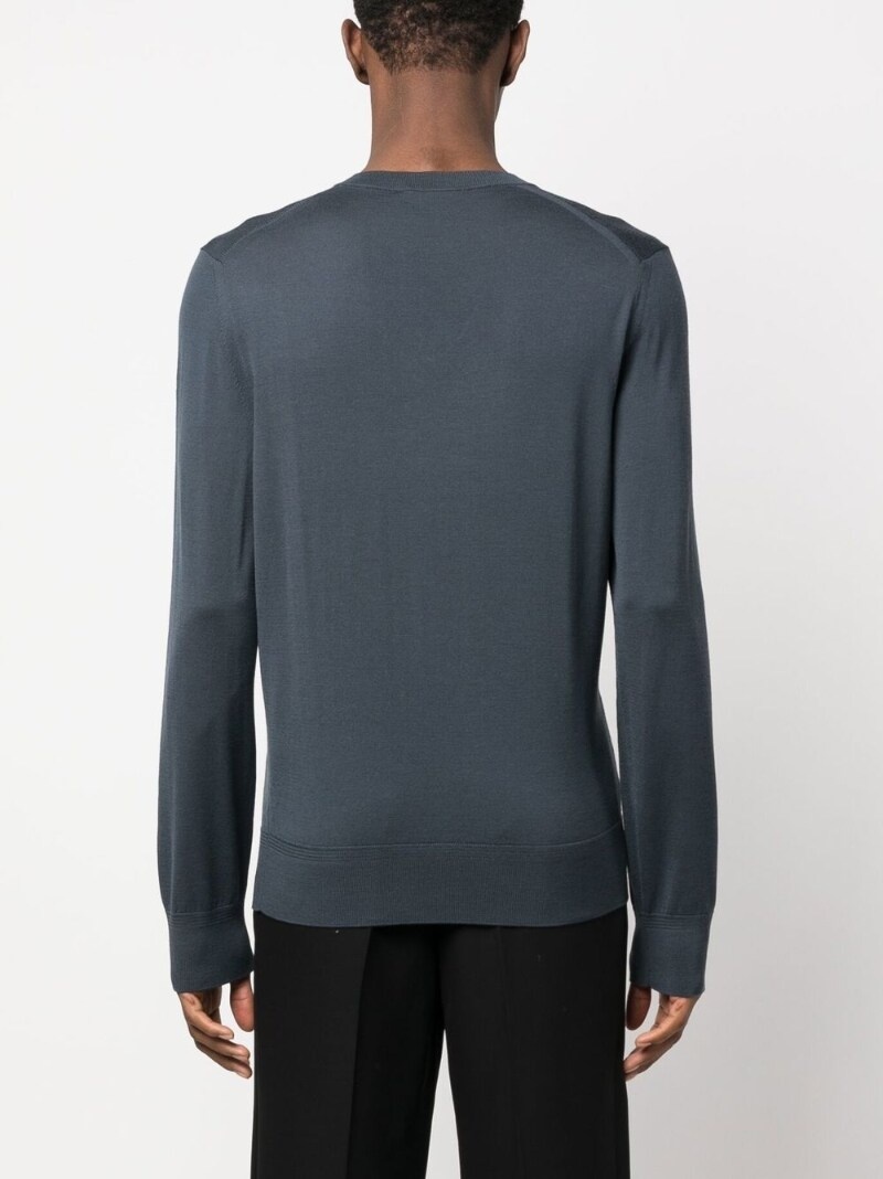 V-neck wool jumper - 4