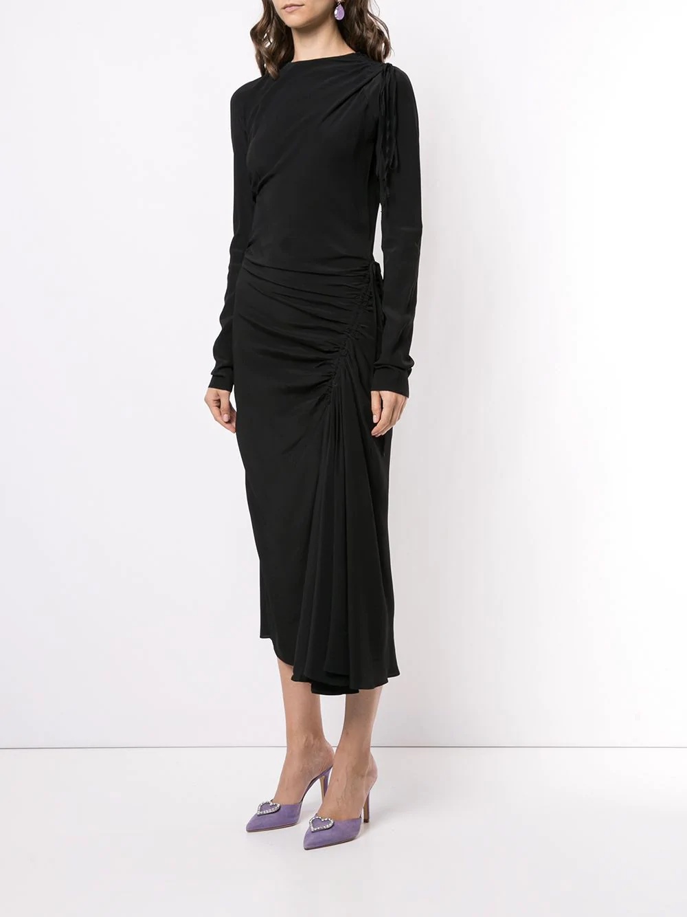 asymmetric mid-length dress - 3