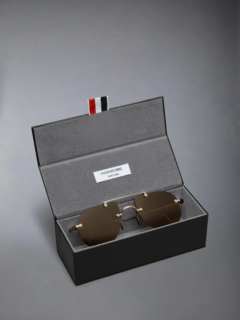 Titanium Rimless Aviator Sunglasses Unisex - 4