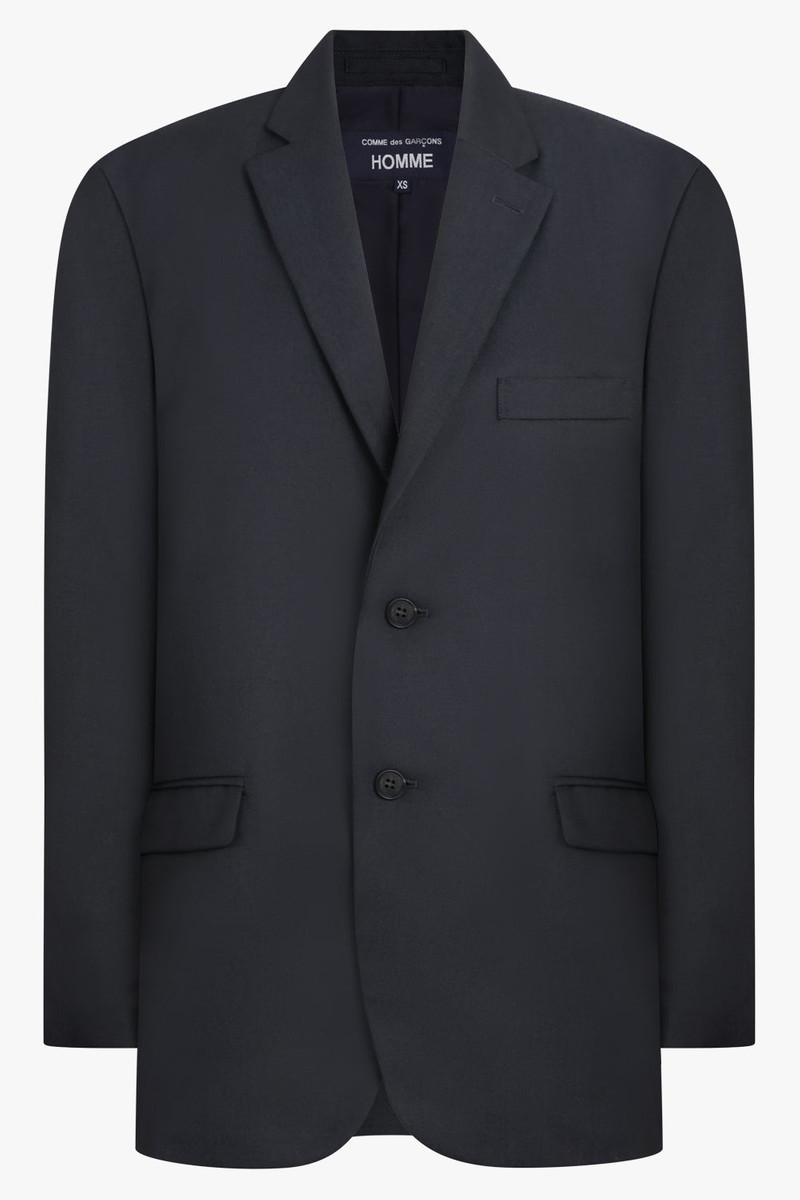 SINGLE BREASTED JACKET WITH DENIM BACK | NAVY/INDIGO BLUE 1