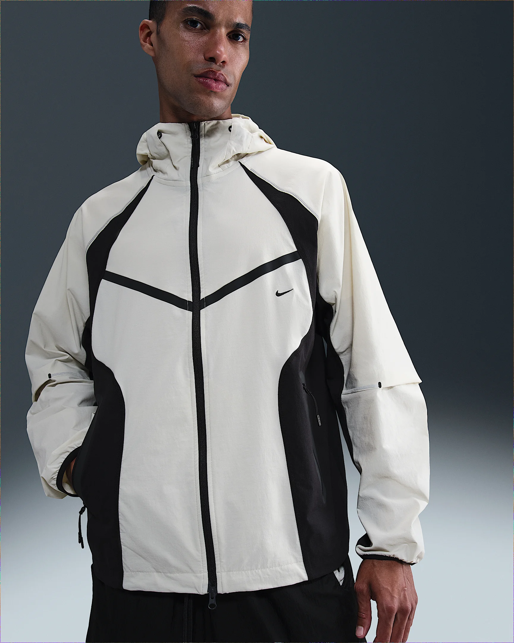 Nike Tech Men's Dri-FIT Woven Color-Block Windrunner Loose Jacket - 1