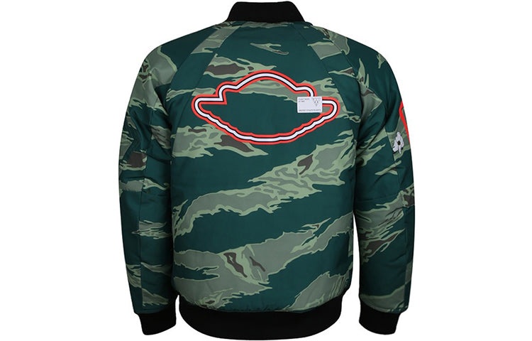 Air Jordan City Of Flight Printing Athleisure Casual Sports Stay Warm Jacket Camouflage Green AT9006 - 2