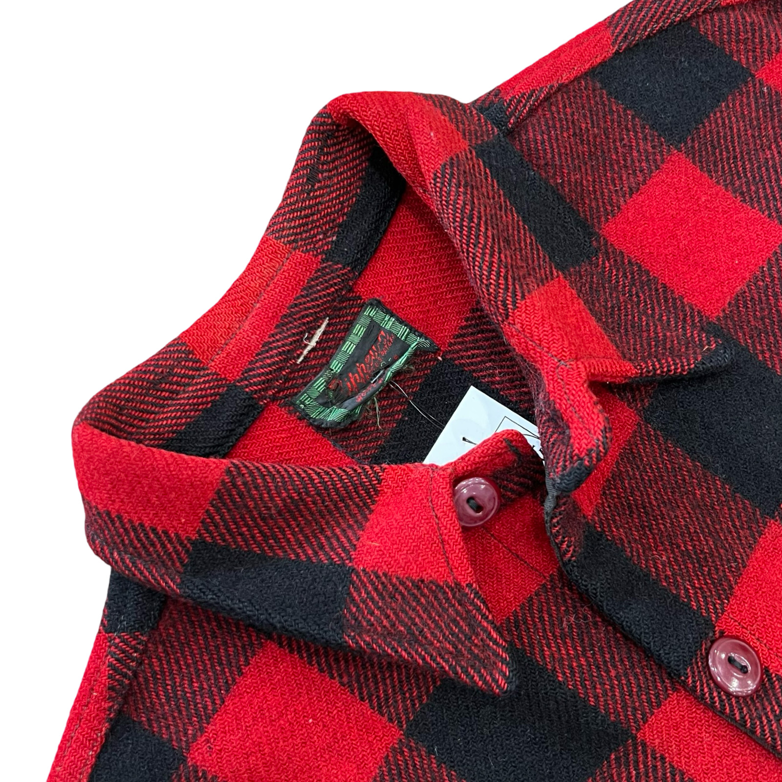 Final Blow - Vintage 1950s Chippewa Wool Buffalo Plaid Flannel Shirt SZ L - 4