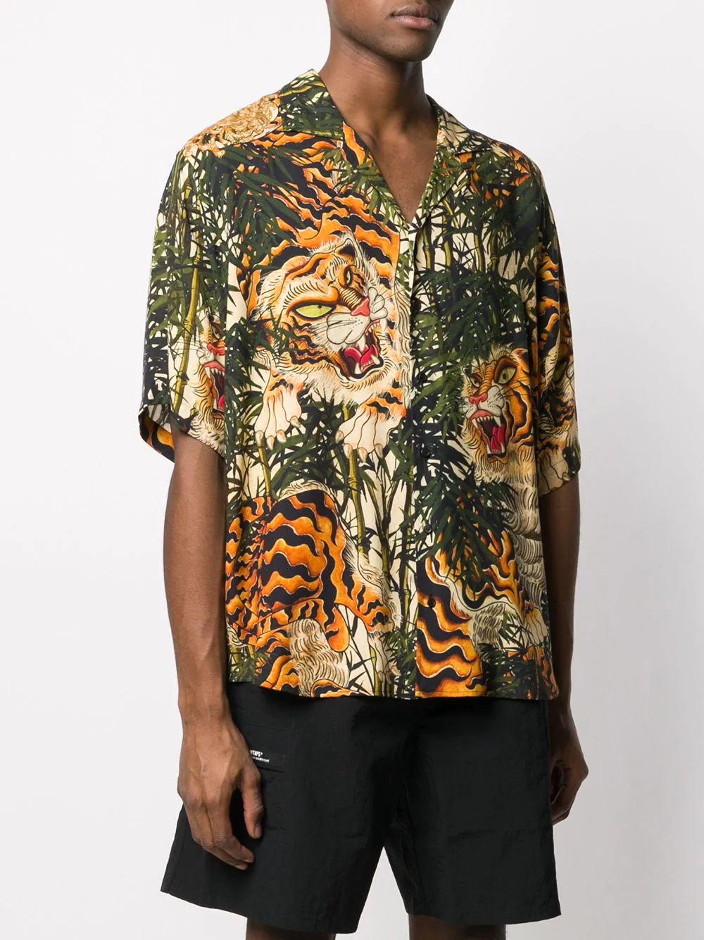 Tiger Bamboo-print bowling shirt - 3