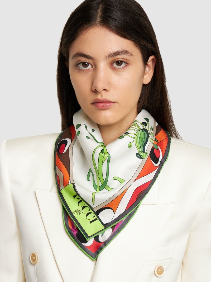 Printed silk twill scarf - 2