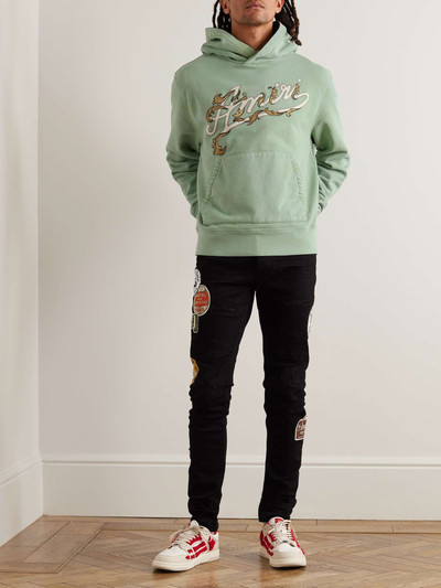 AMIRI Filigree Logo-Embroidered Cotton-Jersey Hoodie outlook