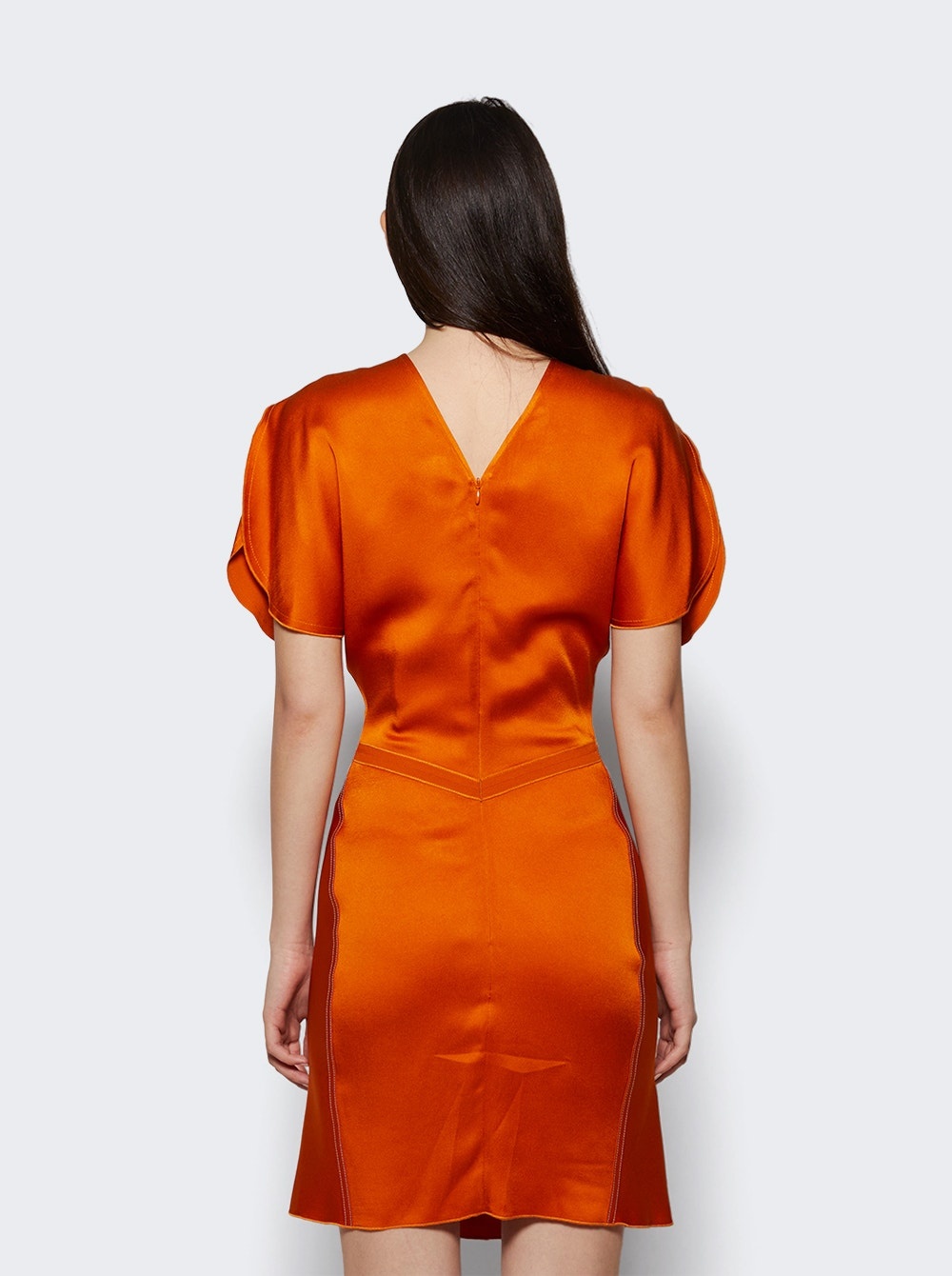 Gathered Waist Mini Dress Sunset Orange - 4
