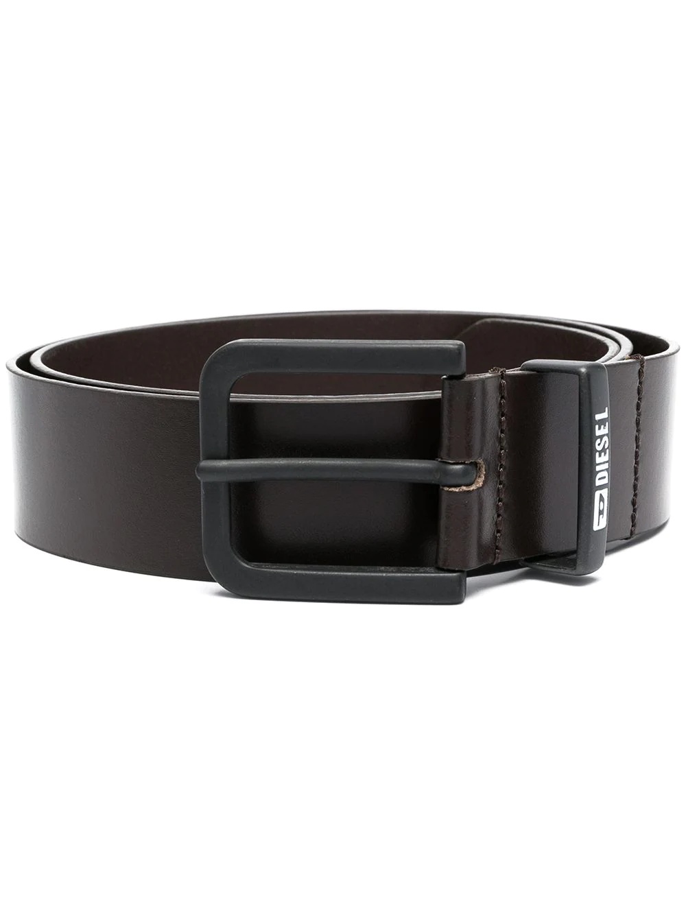 square-buckle leather belt - 1