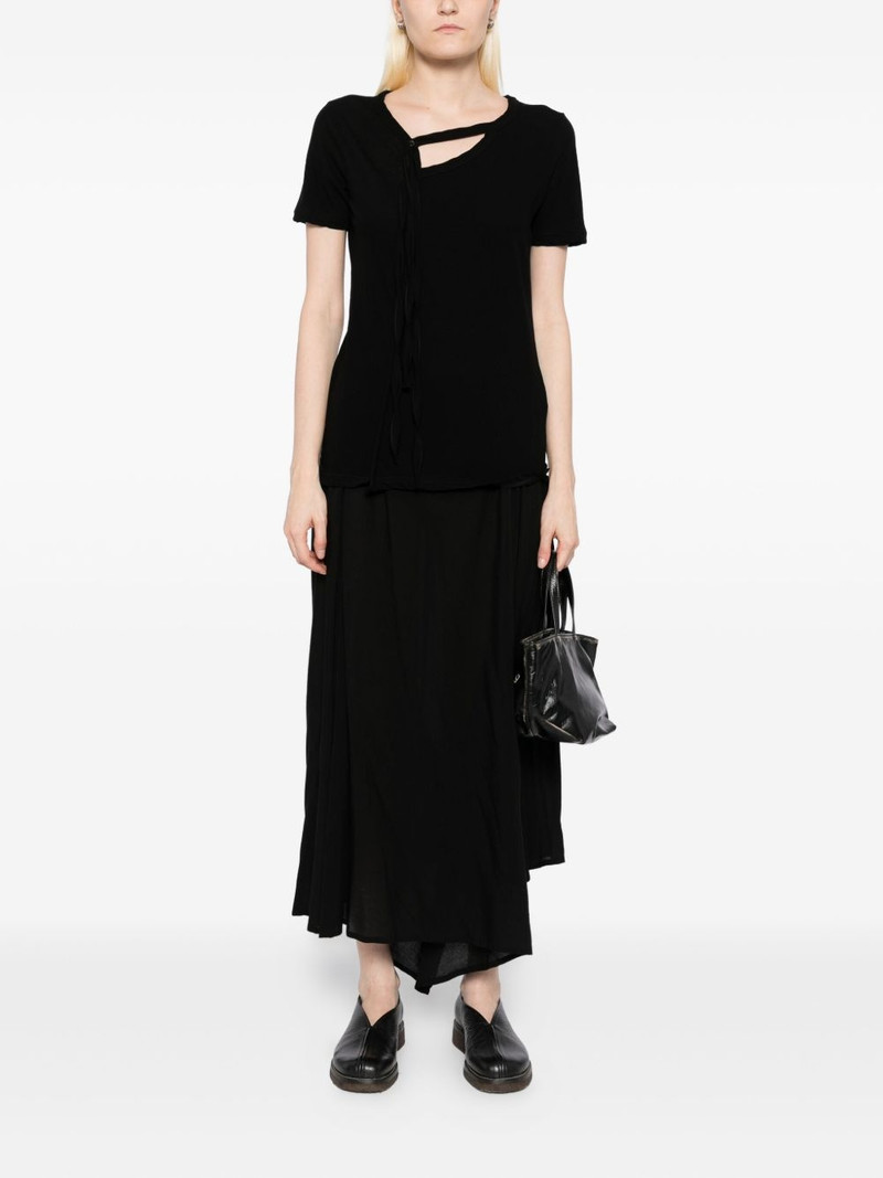 Yohji Yamamoto tie-detailing cotton T-shirt outlook