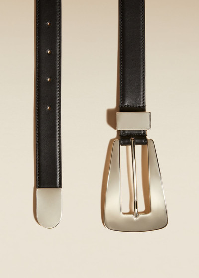 KHAITE The Lucca Belt in Black Leather with Silver outlook