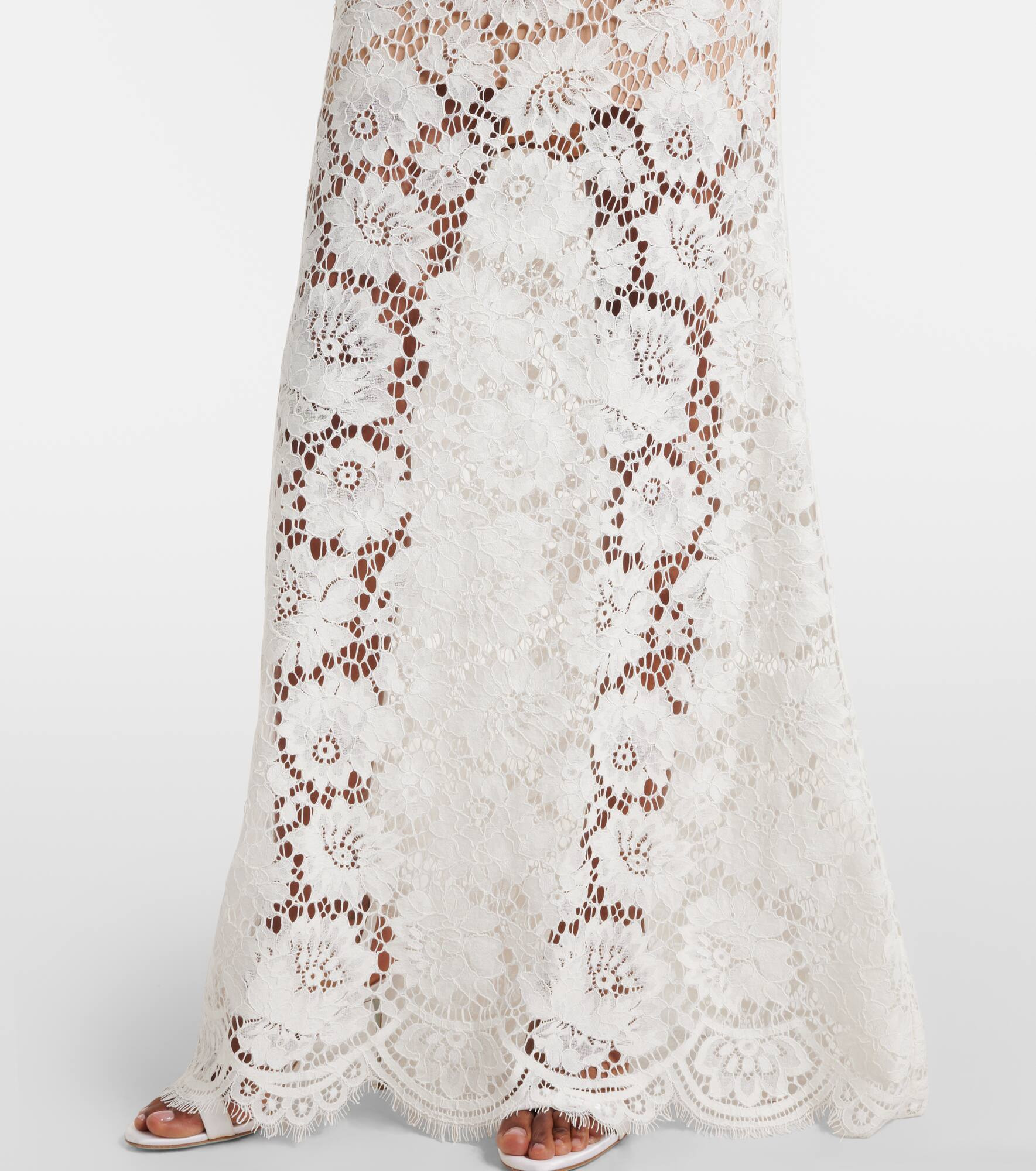 Bow-detail lace maxi dress - 6
