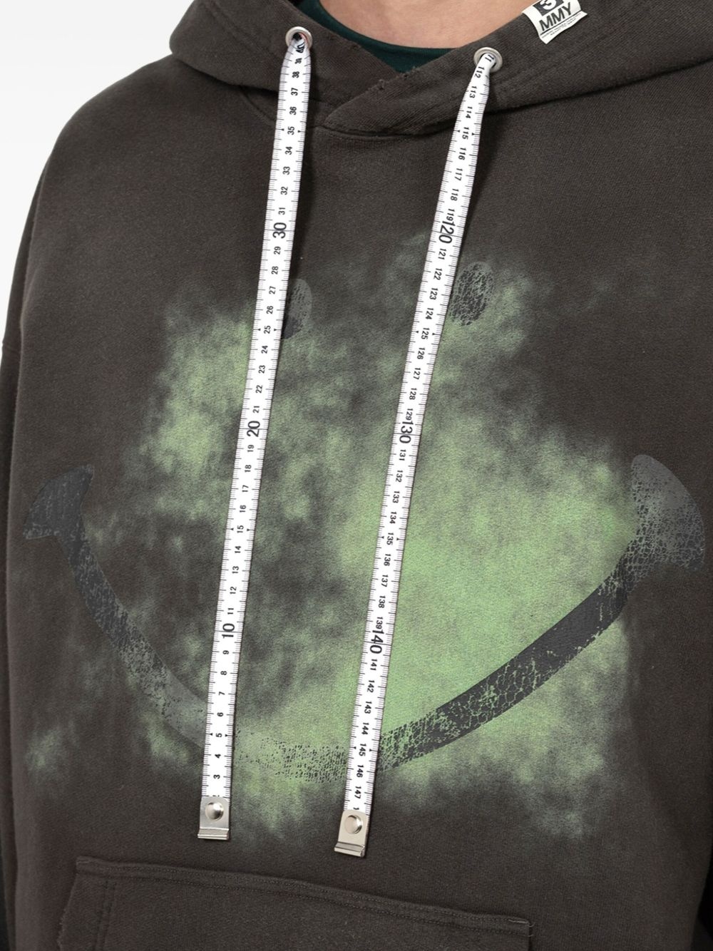smiely face-print distressed hoodie - 4