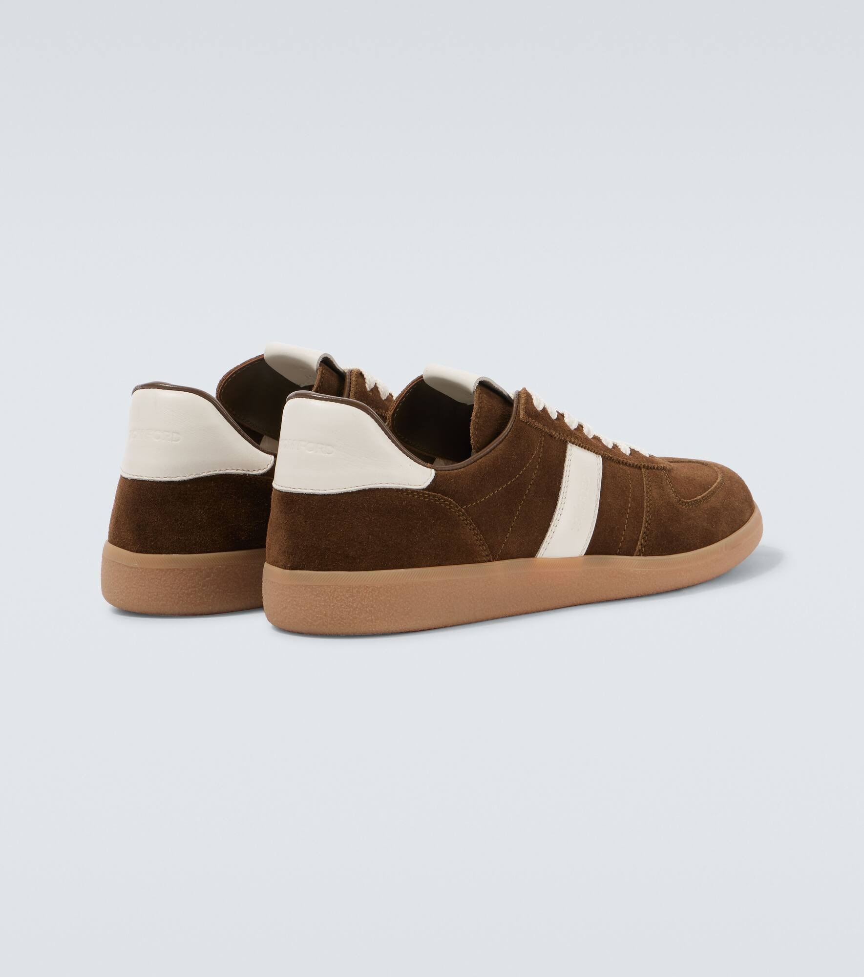 Archer leather-trimmed suede sneakers - 6