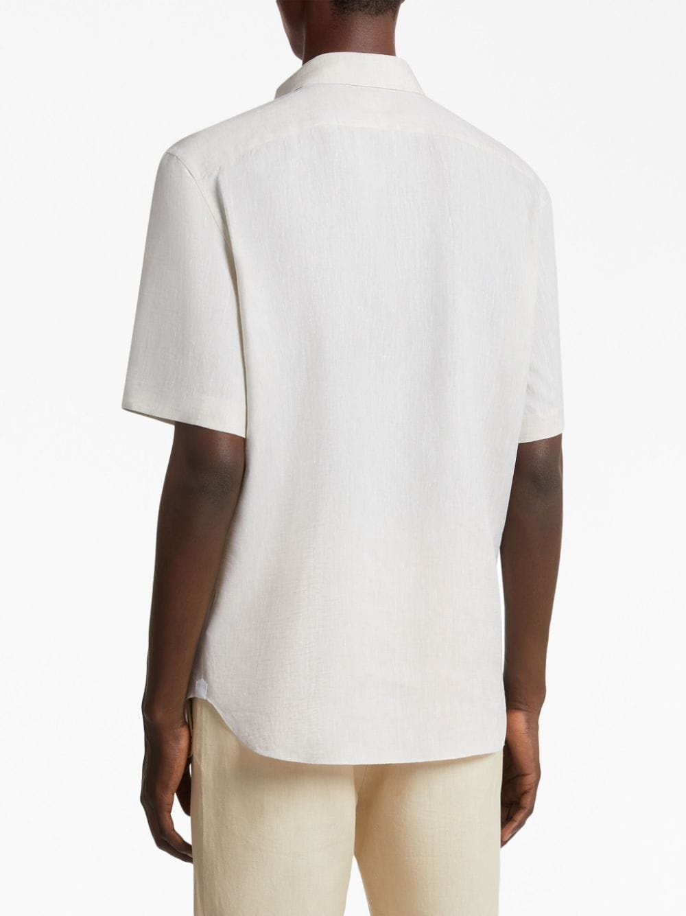 short-sleeve linen shirt - 3