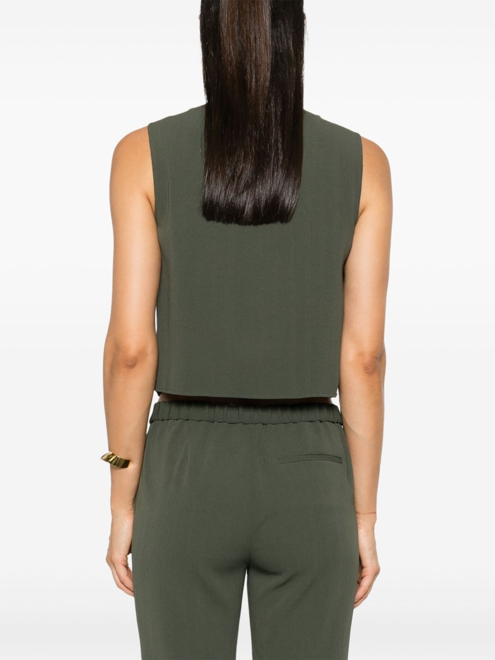 striped crepe vest - 4