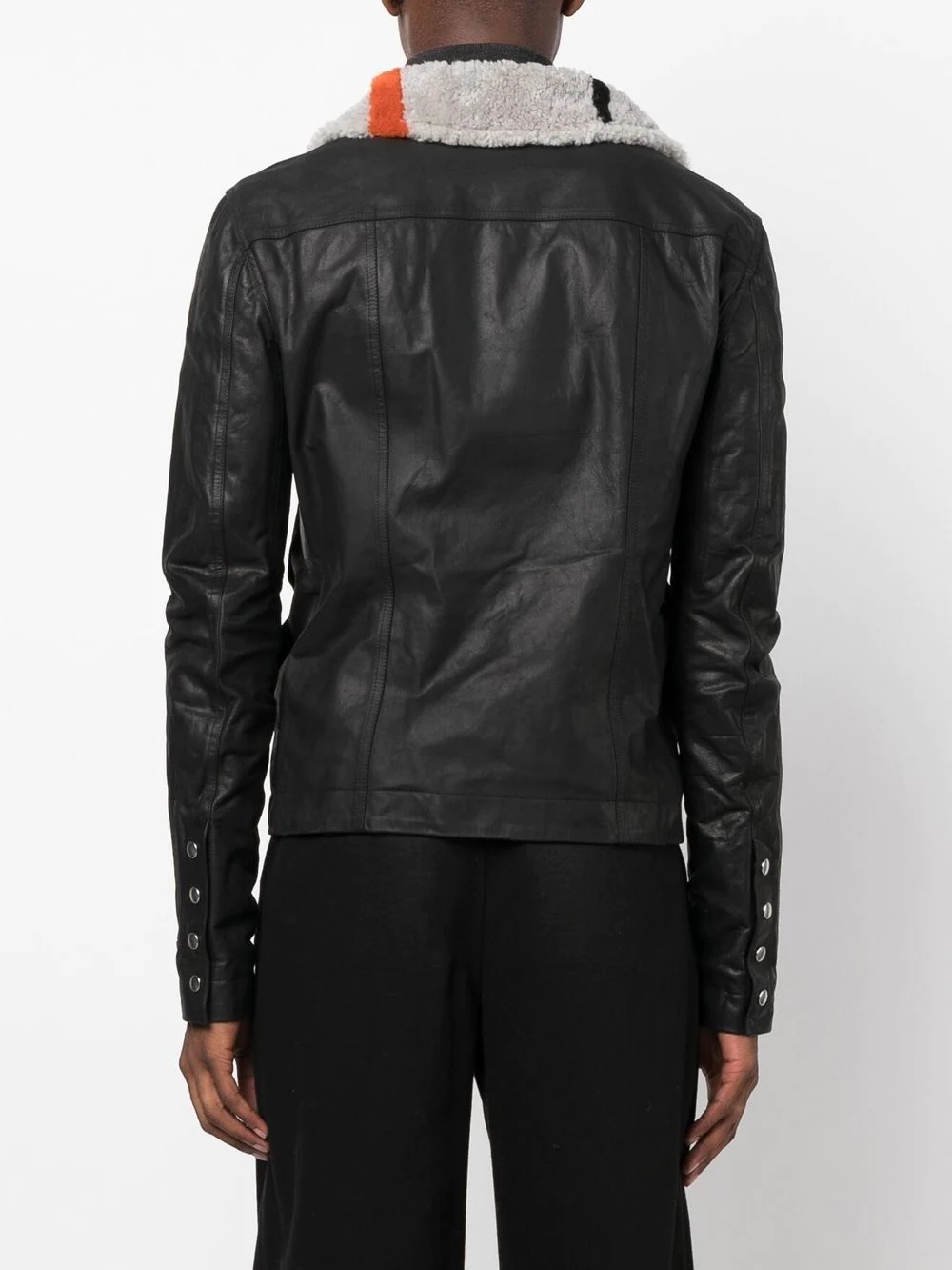 asymmetric leather jacket - 4