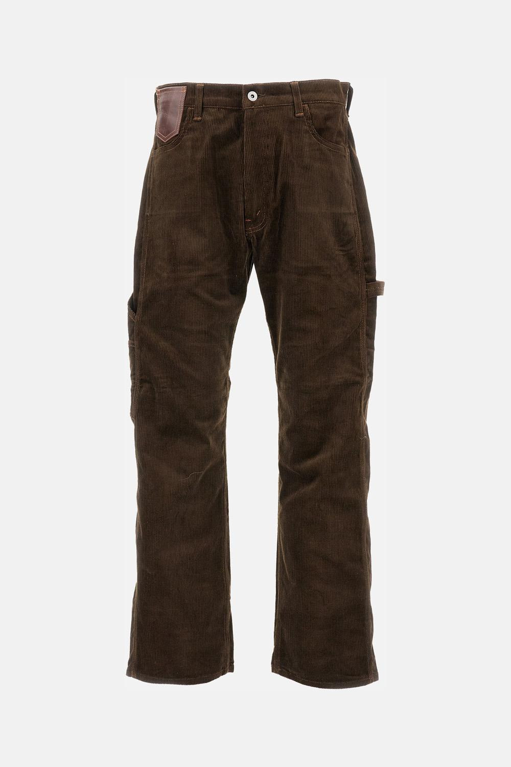 COTTON CORDUROY TROUSERS WITH LEATHER INSERTS - 2