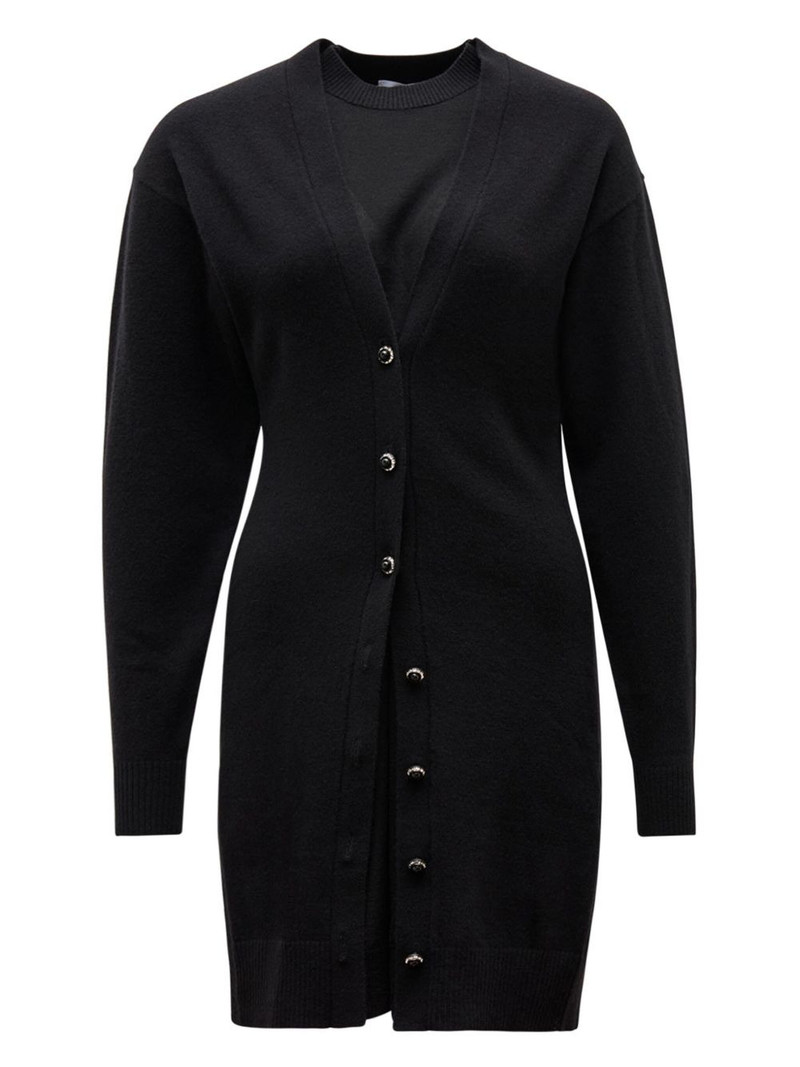 button-embellished chain-detail mini dress 1