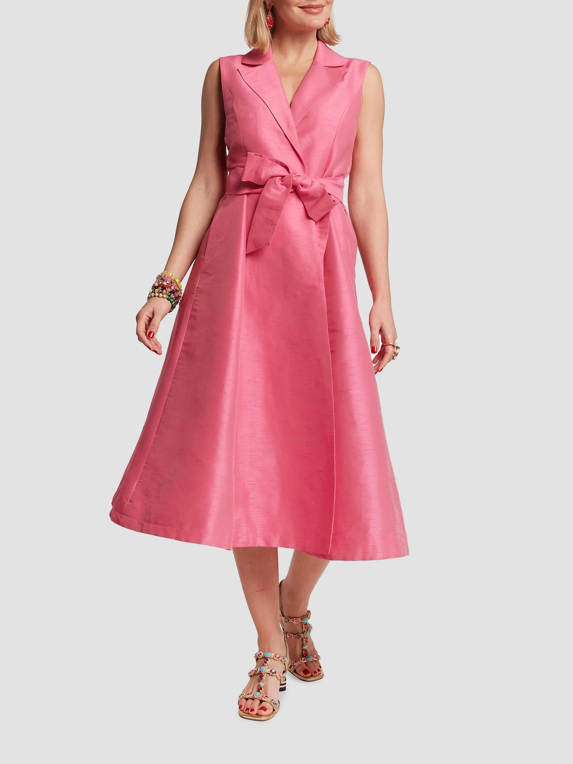 Women's Lucia Wrap Midi-Dress - Pink - 1