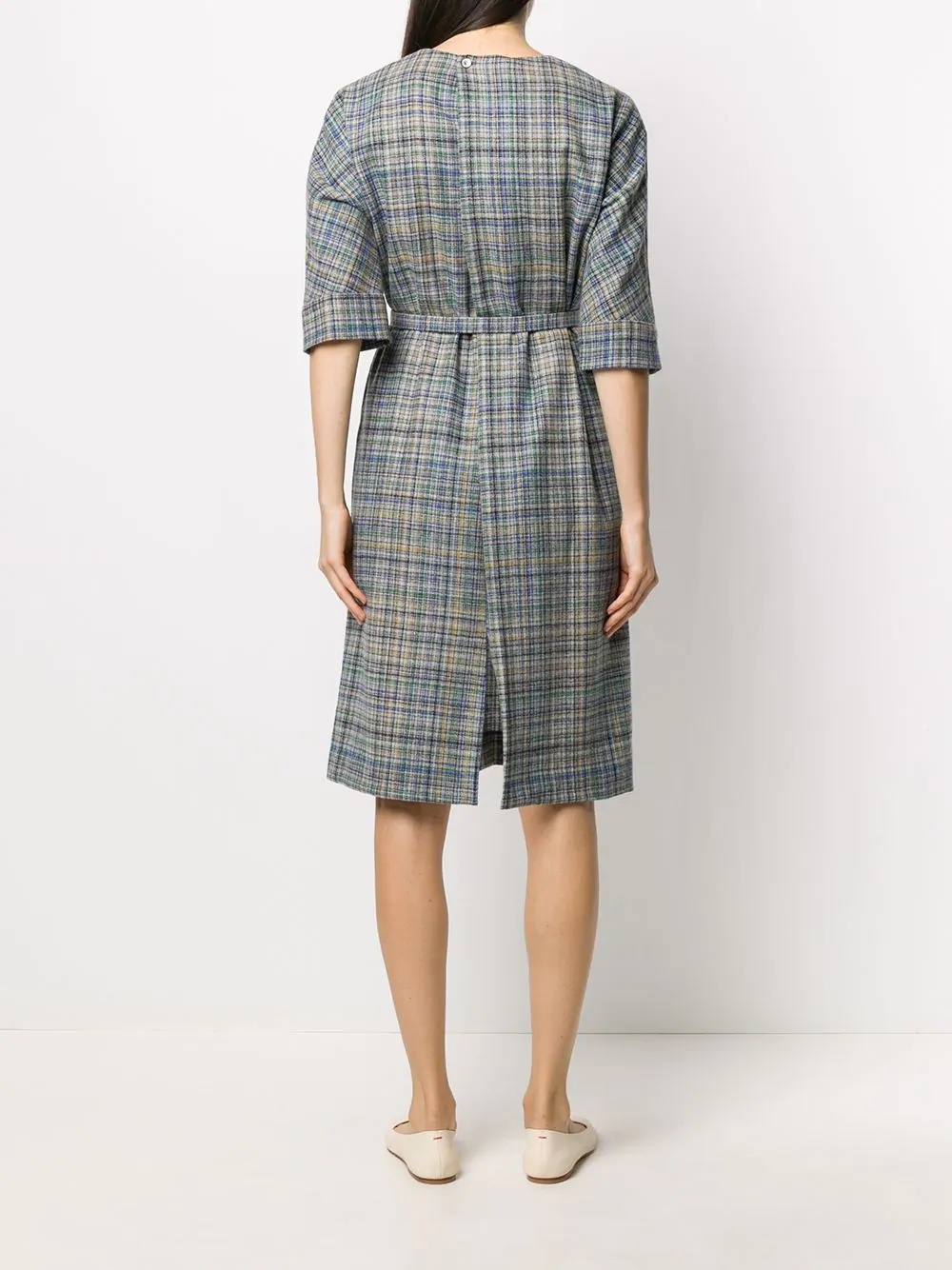 Information tie-wait tweed dress - 4