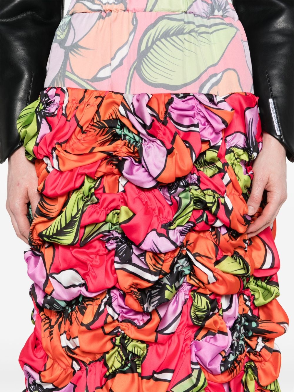 floral-print ruched midi skirt - 5