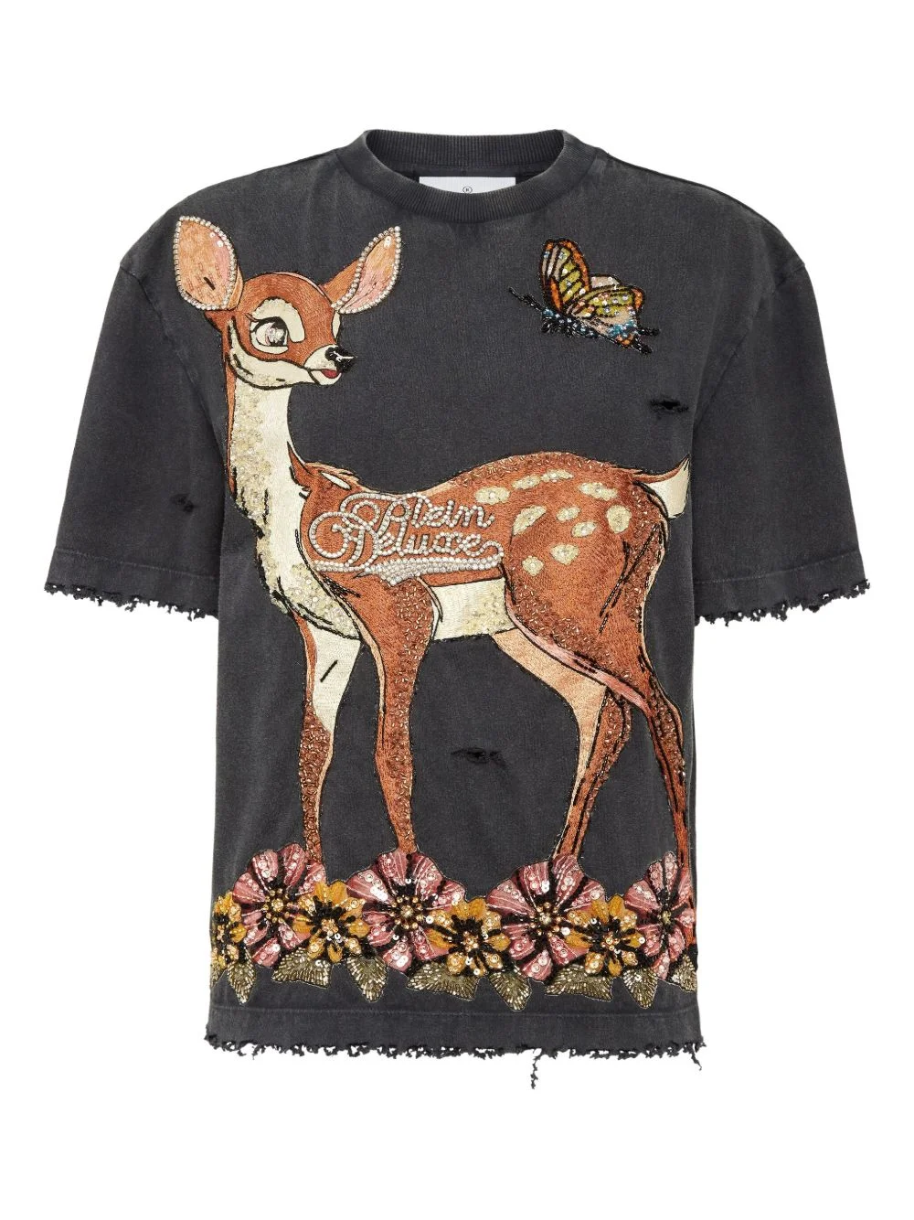 deer-print sequin-embellished T-shirt - 1