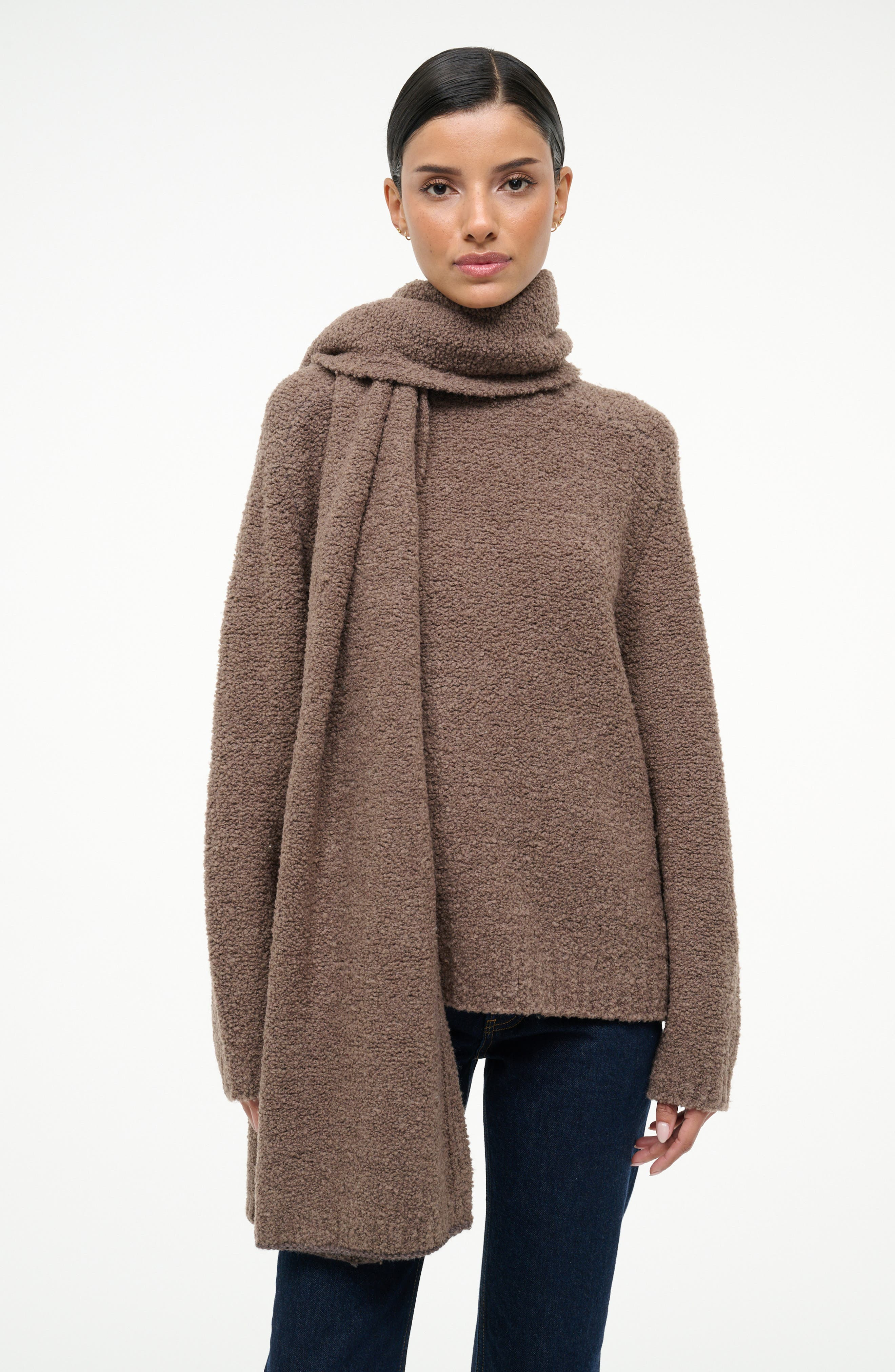 STAUD Siren Sweater & Scarf Set in Truffle at Nordstrom - 4