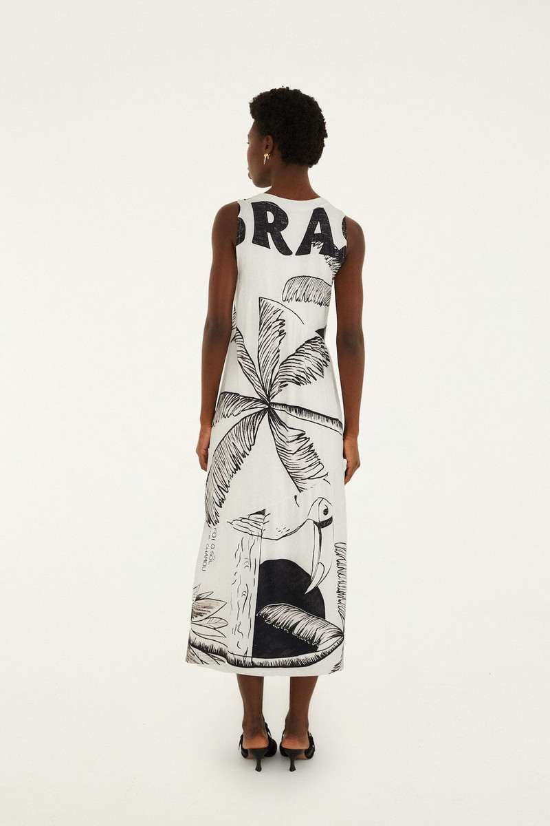 Come To Brasil Organic Cotton Patch Midi Dress 3