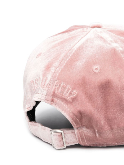 DSQUARED2 velvet-finish slogan cap outlook