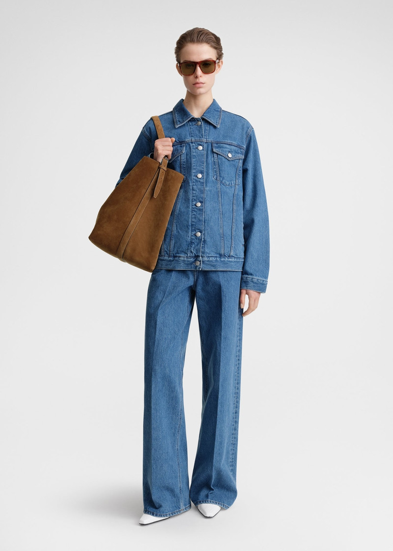 Totême Classic denim jacket vibrant blue outlook