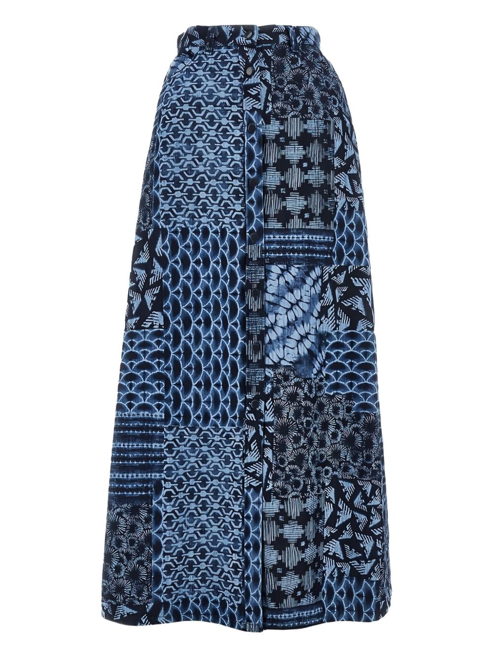 printed denim skirt - 1