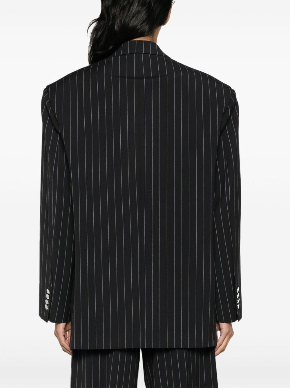 Glen pinstripe single-breasted blazer - 4