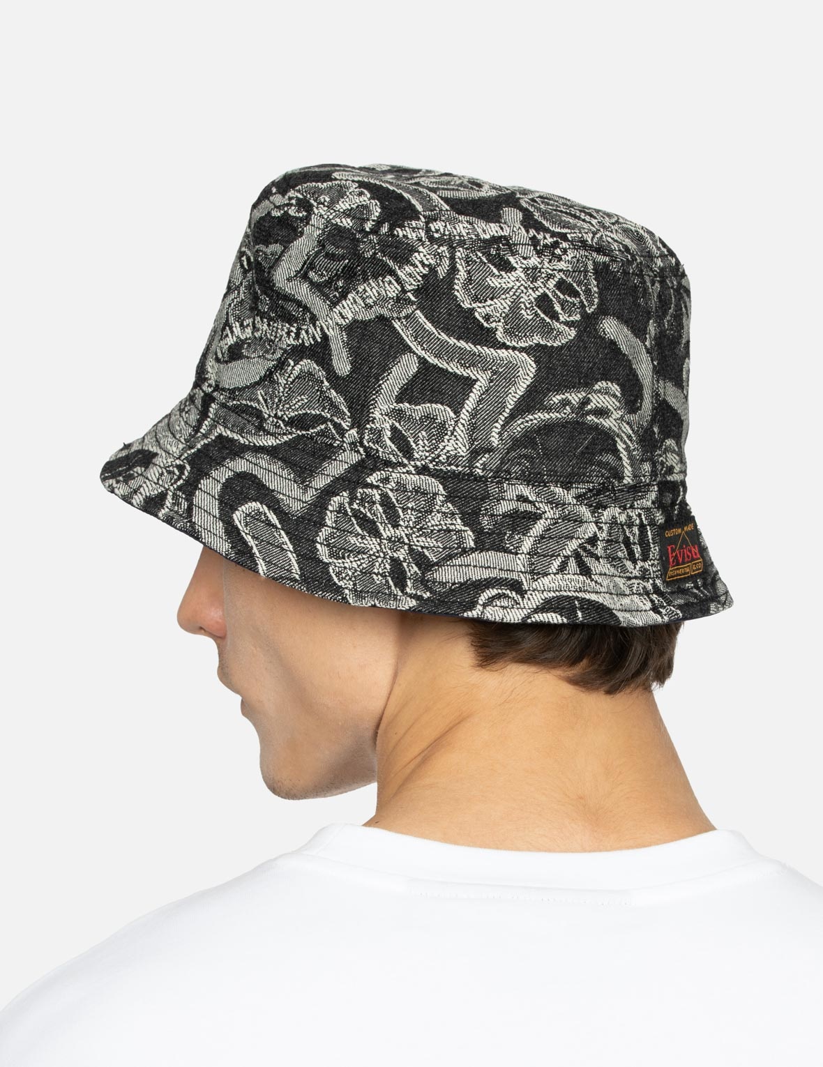 SEAGULL AND KAMON JACQUARD REVERSIBLE BUCKET HAT - 6
