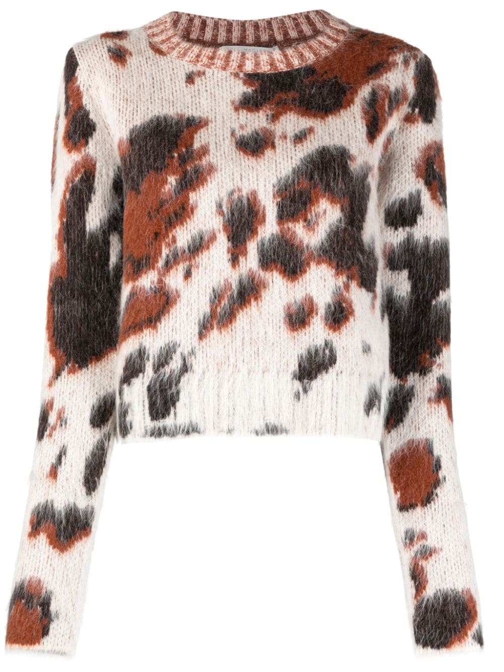 leopard-print round-neck jumper - 1