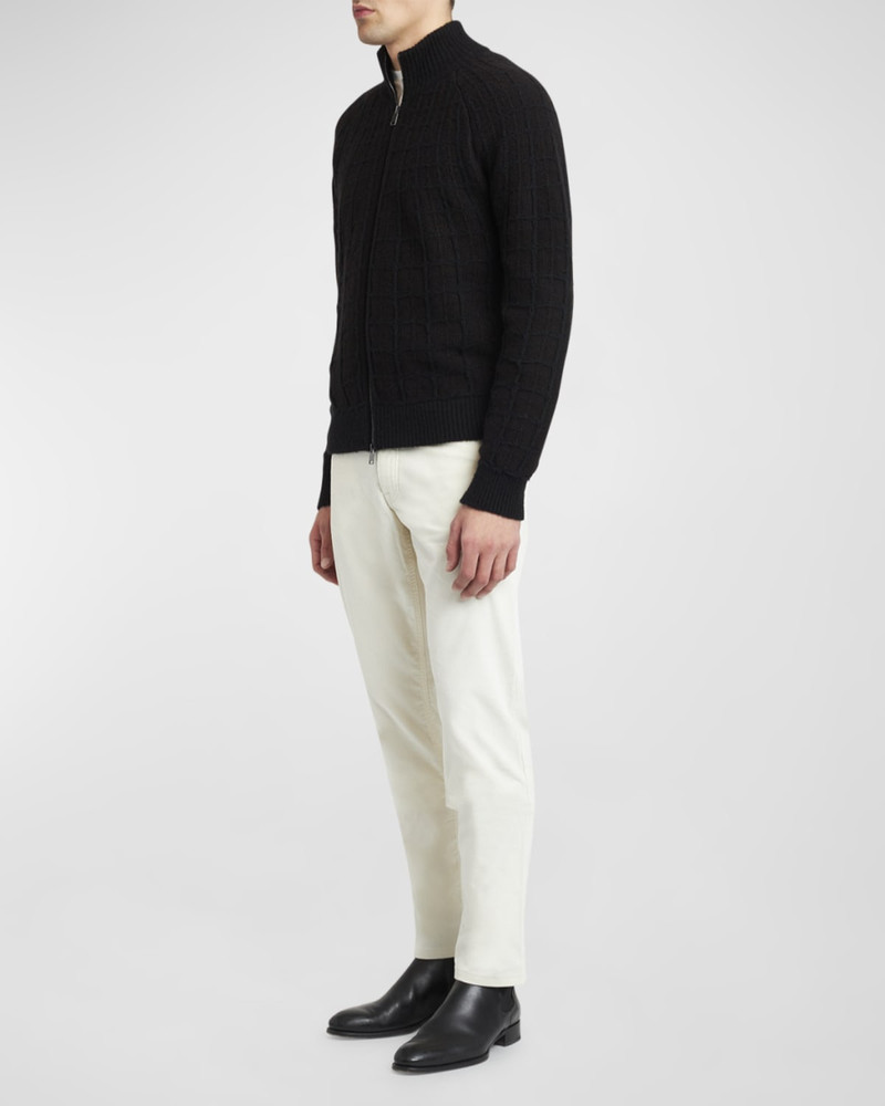 Brioni Men's Cashmere Jacquard Full-Zip Sweater outlook