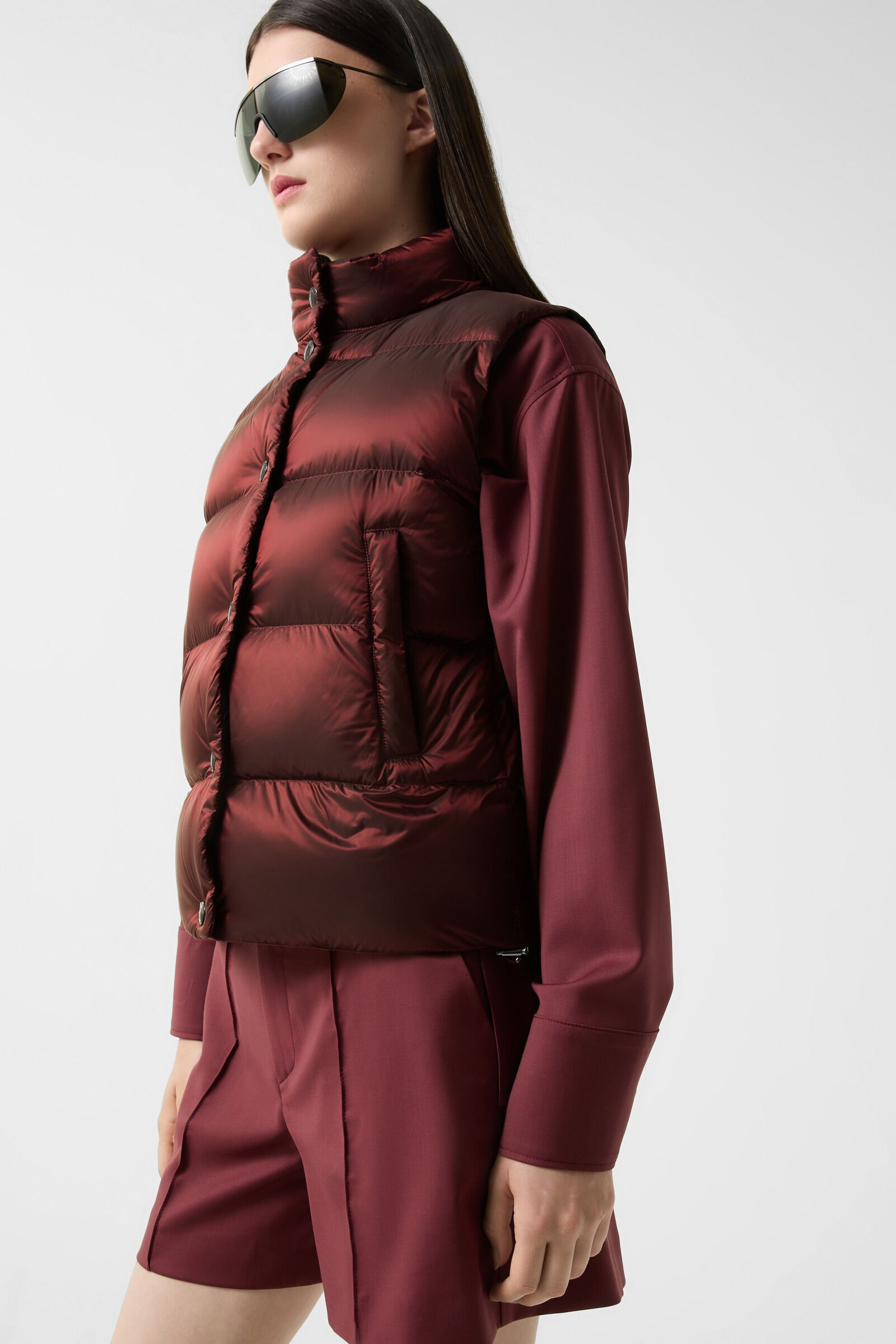Orely down vest in Wine red - 5
