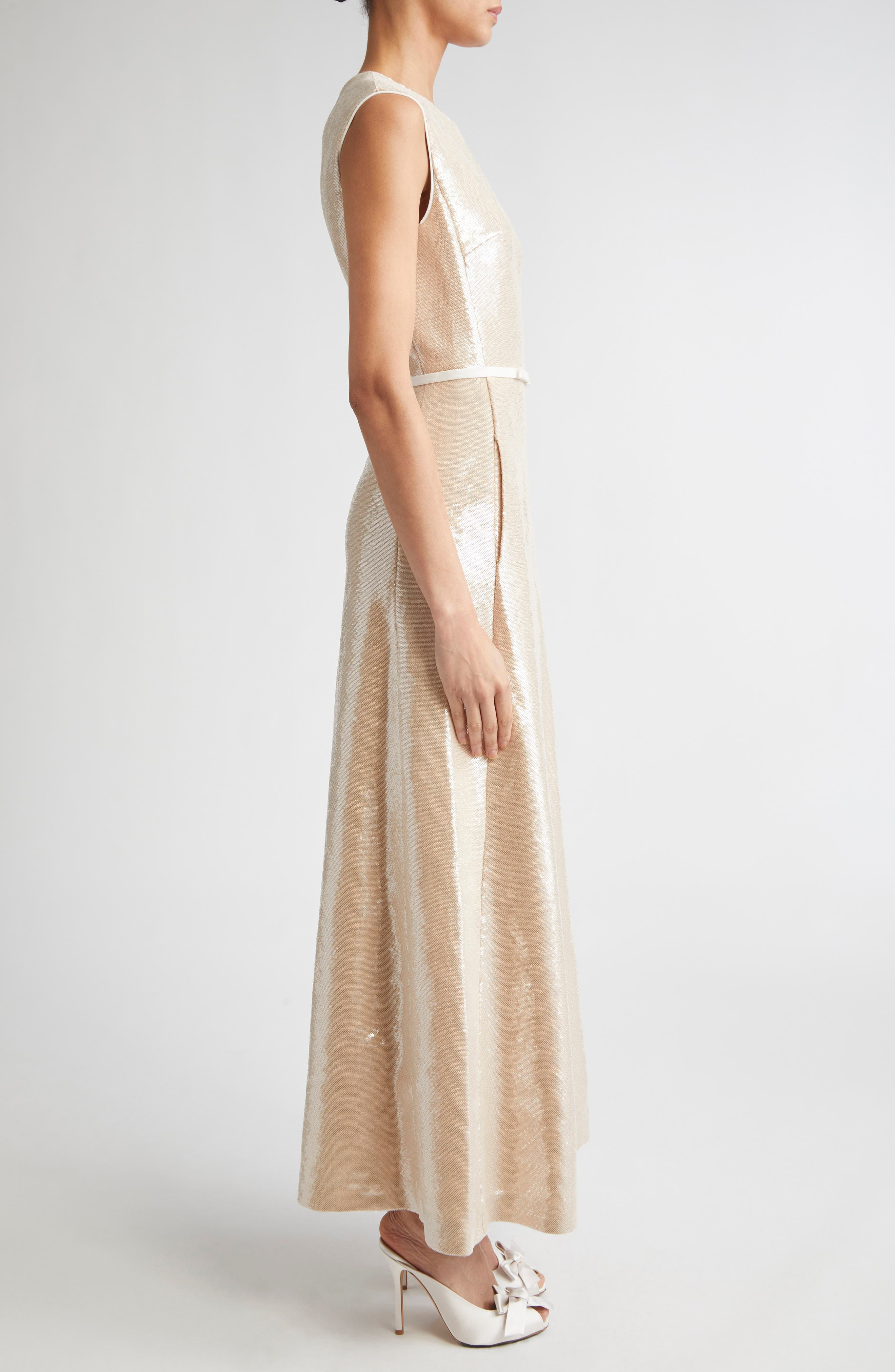 Giambattista Valli Sleeveless Sequin Gown in Camel at Nordstrom - 3