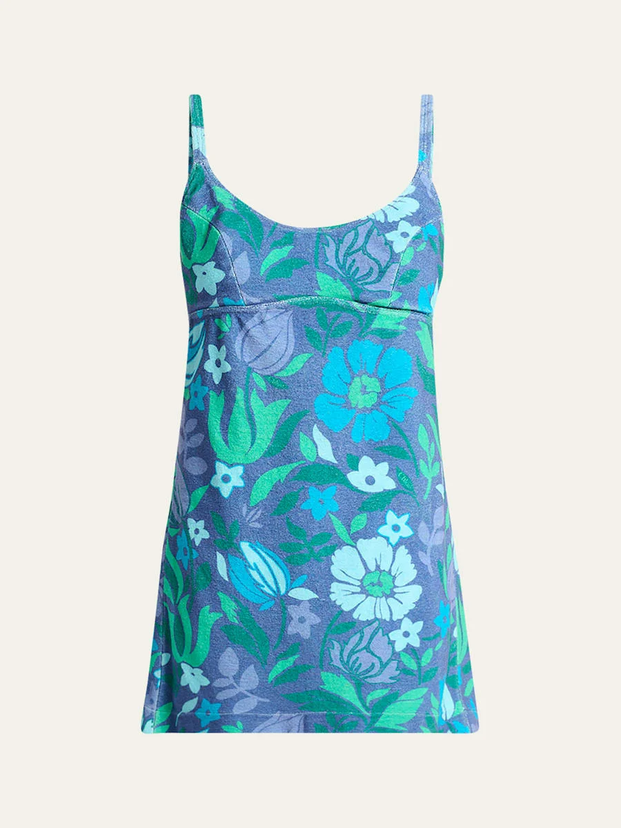 Floral-Print Empire Mini Dress - 1