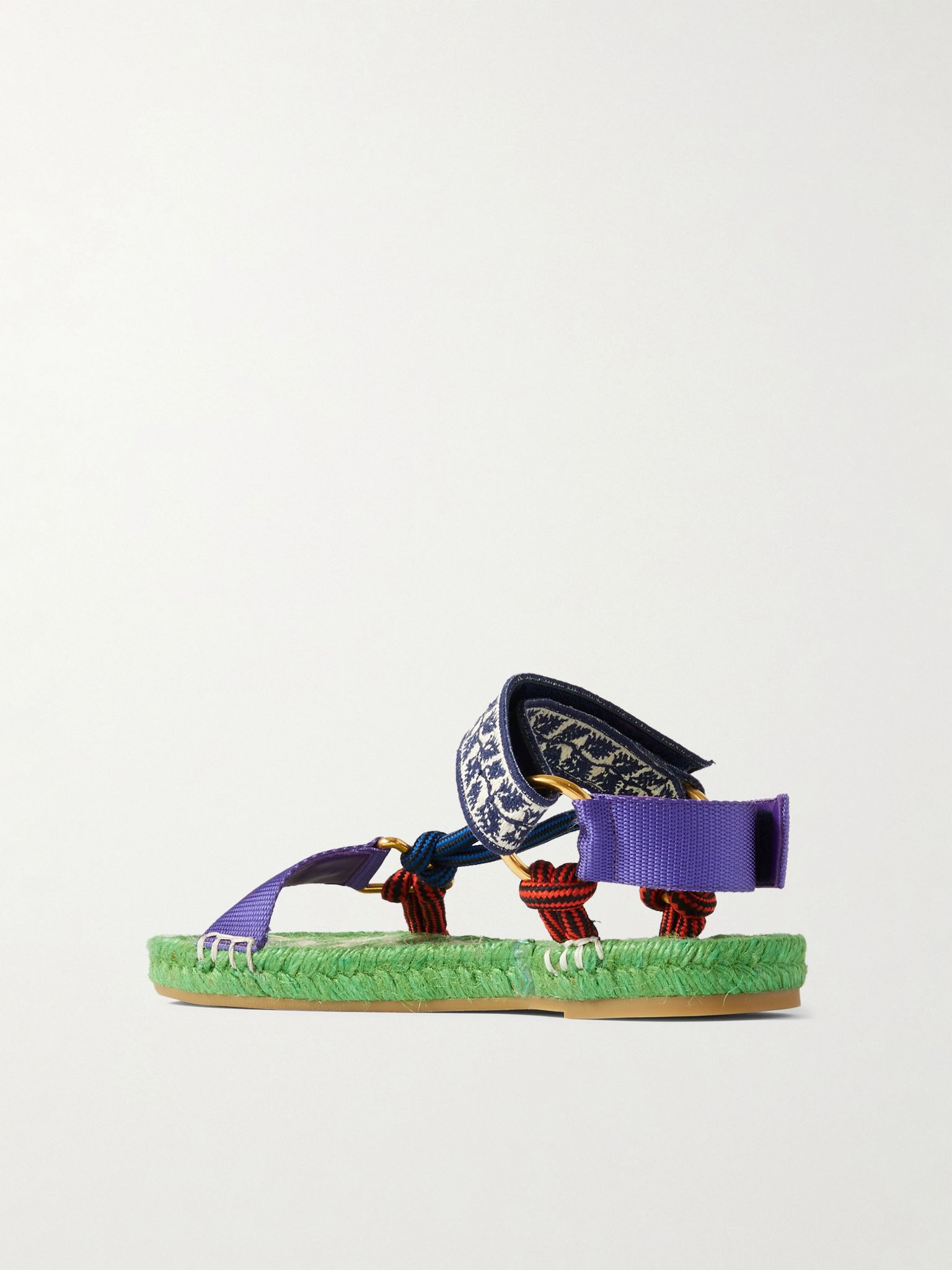 Grosgrain, cord and jacquard espadrille sandals Multi - 3