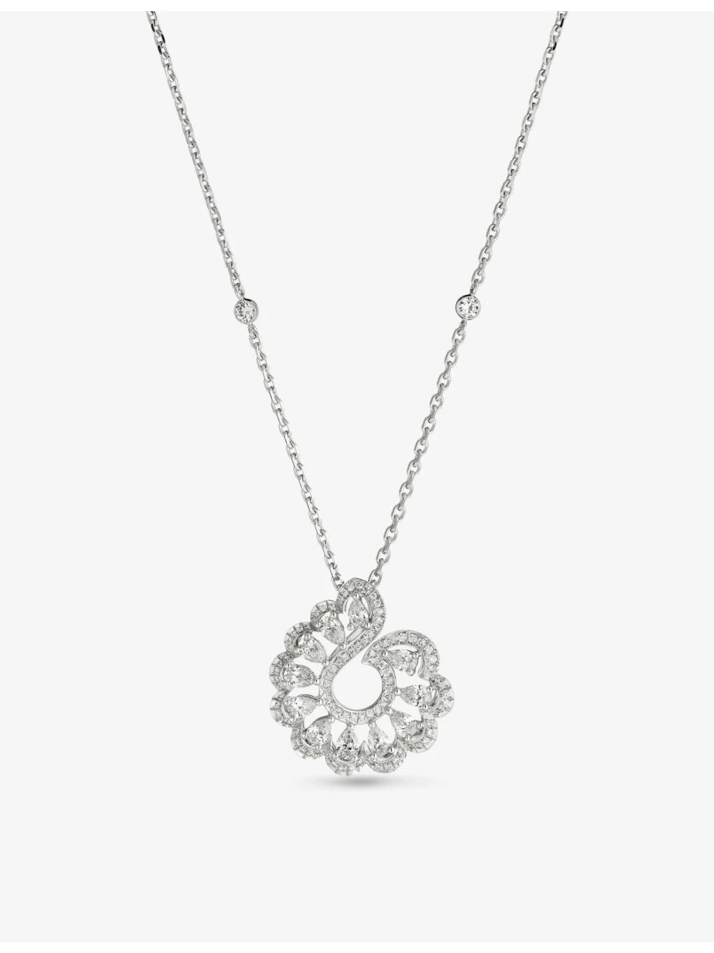 Precious Lace Vague 18ct white-gold 1.24ct round-cut diamond pendant necklace - 1