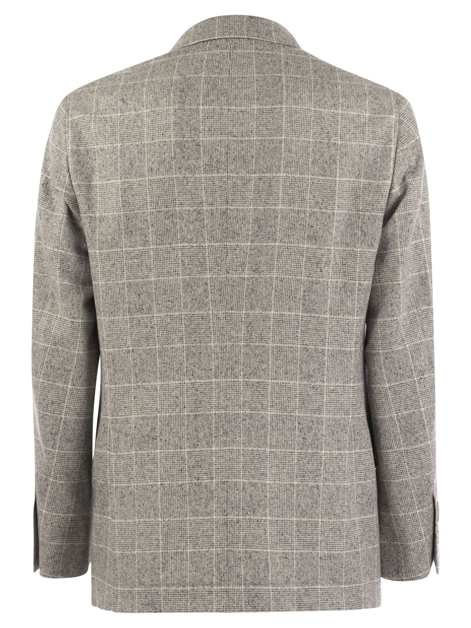 Brunello Cucinelli Men One-And-A-Half-Breasted Deconstructed Jacket In Prince Of Wales - 2