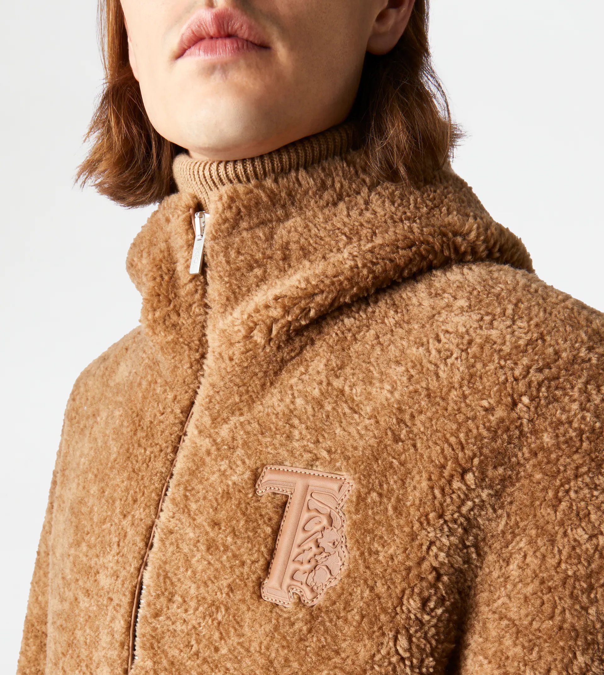 TOD'S JACKET WITH LEATHER INSERTS - BROWN - 5