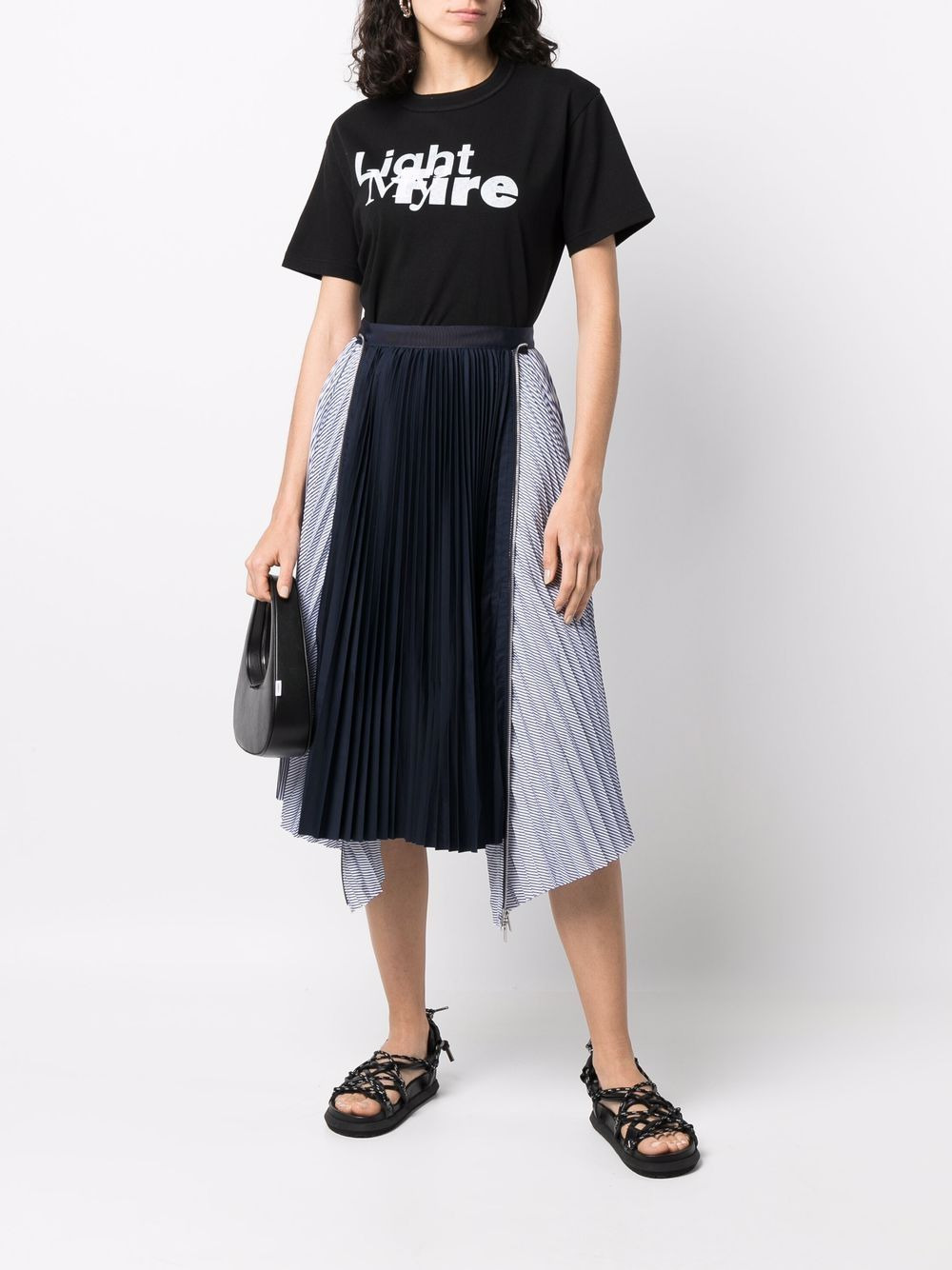 high-waisted panelled pleat skirt - 2