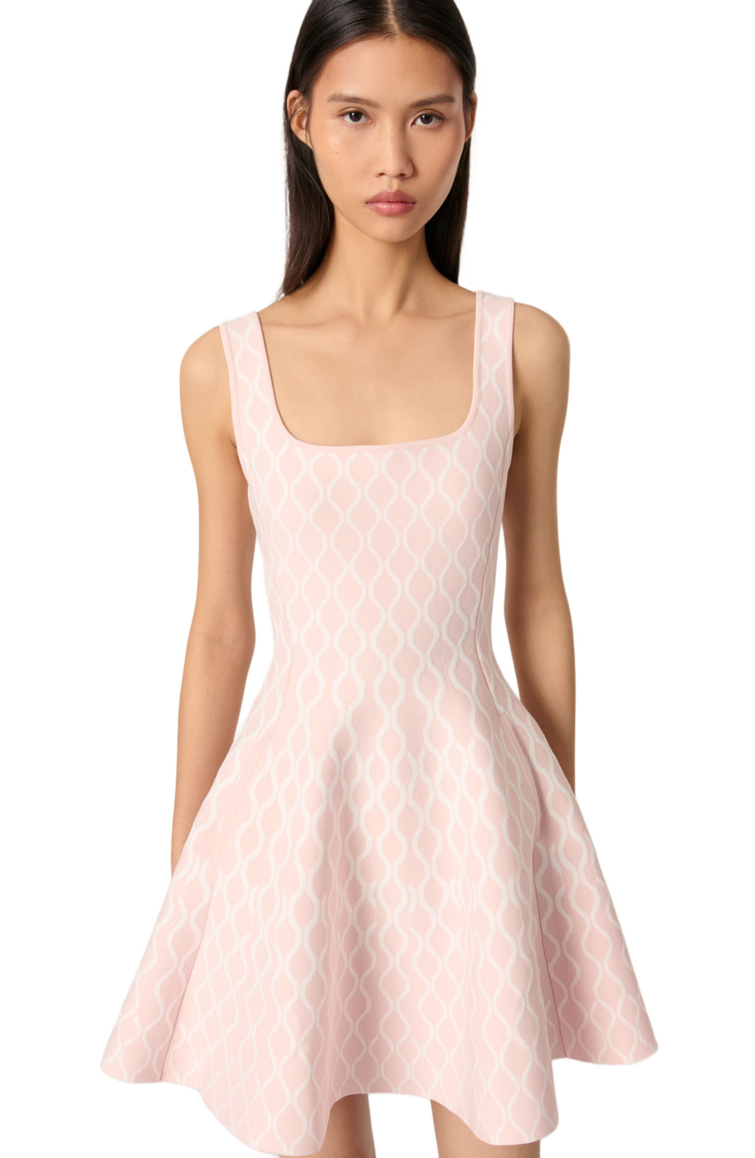 maje Short jacquard knit dress in Pale Pink at Nordstrom - 4