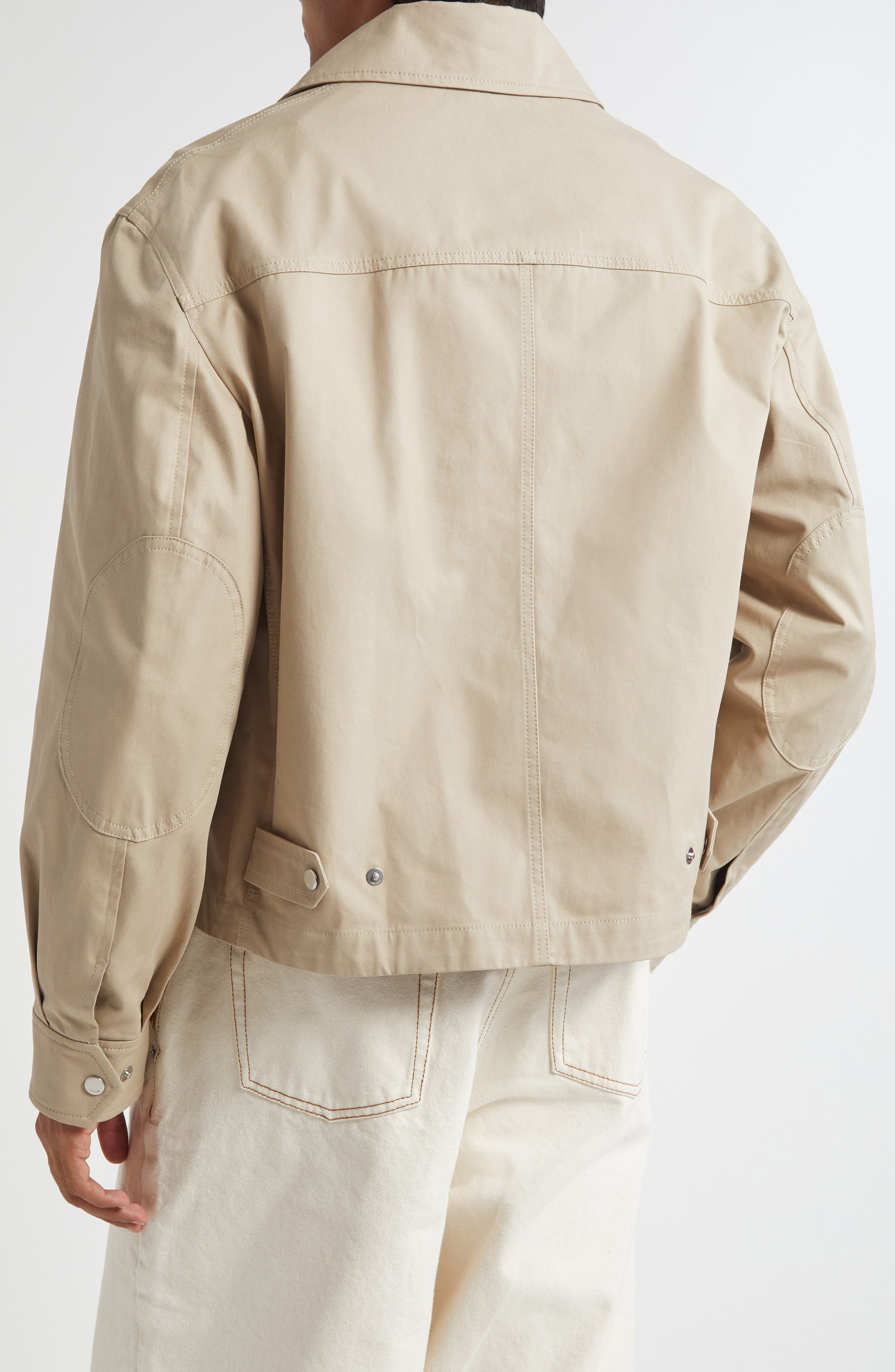 AMI PARIS Cotton Gabardine Worker Jacket in Cafe Creme at Nordstrom - 2