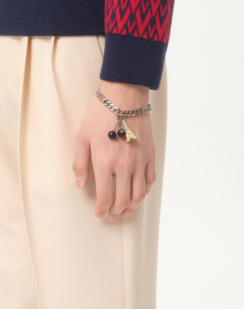 Valentino VALENTINO GARAVANI CHEZ VALENTINO BRACELET IN METAL, ENAMEL, AND SWAROVSKI® RHINESTONES outlook