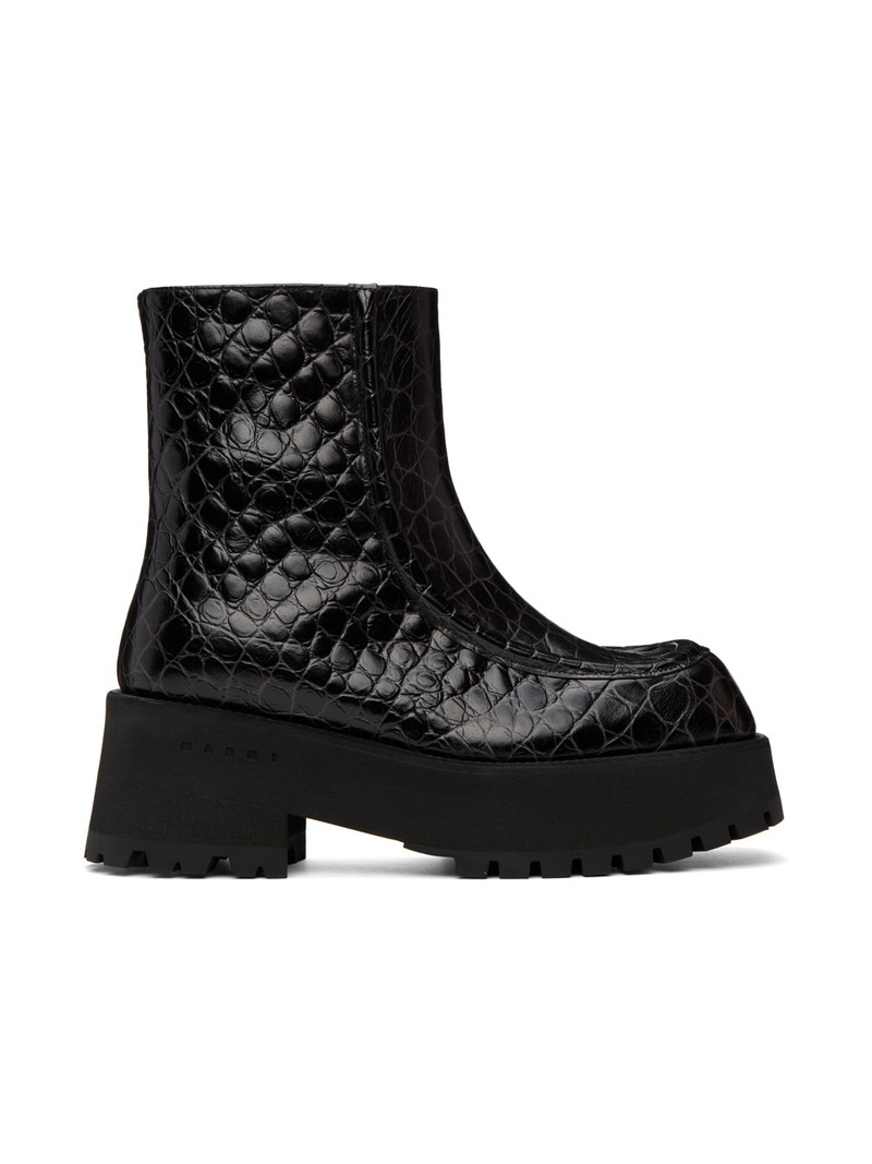 Black Zip Boots 1